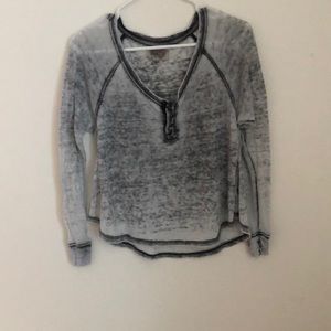 Grey washed long sleeve shirt